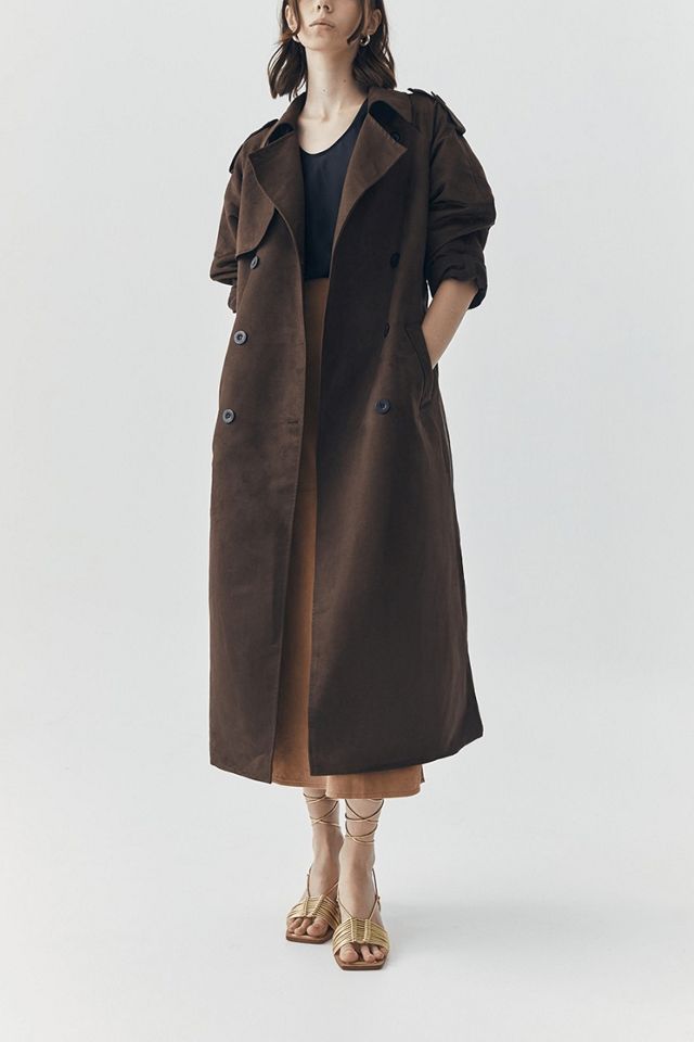 ATS Jett Suede Trench Coat #3
