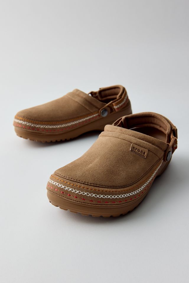Crocs Women's Classic Crafted Faux Suede Stitch Clogs #1