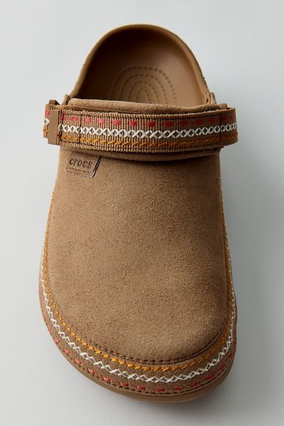 Crocs Women's Classic Crafted Faux Suede Stitch Clogs