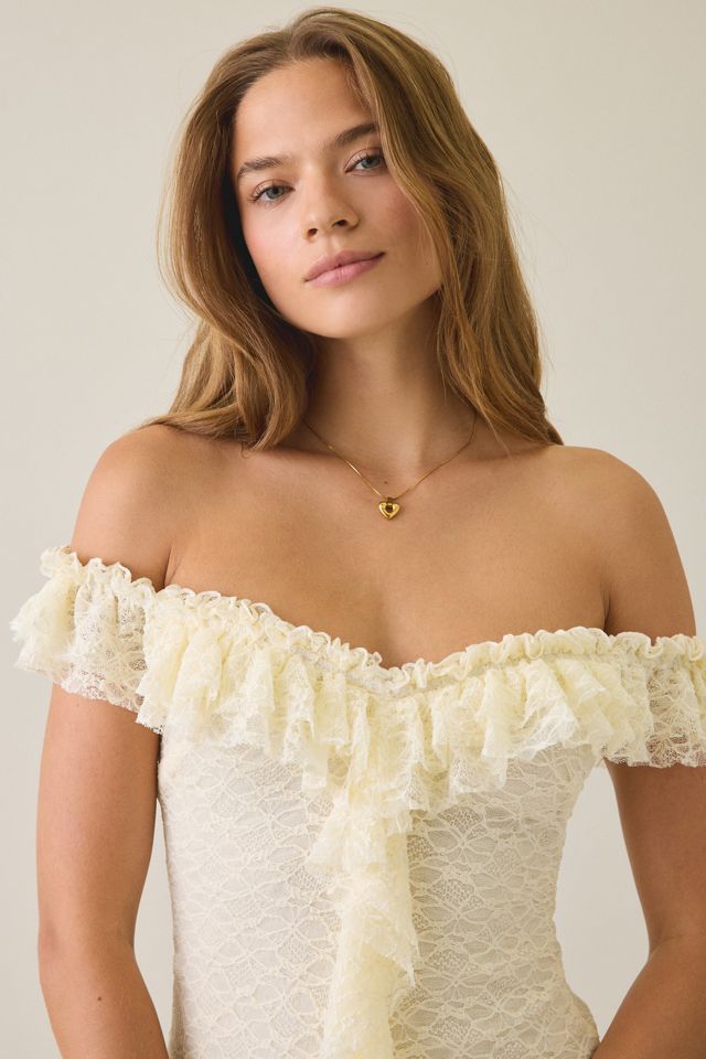 Kimchi Blue Feels Right Ruffle Lace Off-The-Shoulder Mini Dress #3