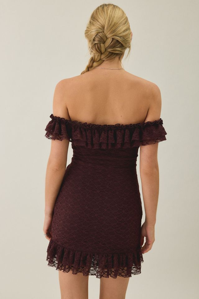 Kimchi Blue Feels Right Ruffle Lace Off-The-Shoulder Mini Dress #1