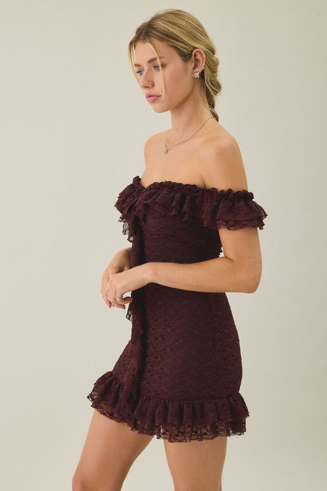 Kimchi Blue Feels Right Ruffle Lace Off-The-Shoulder Mini Dress #2