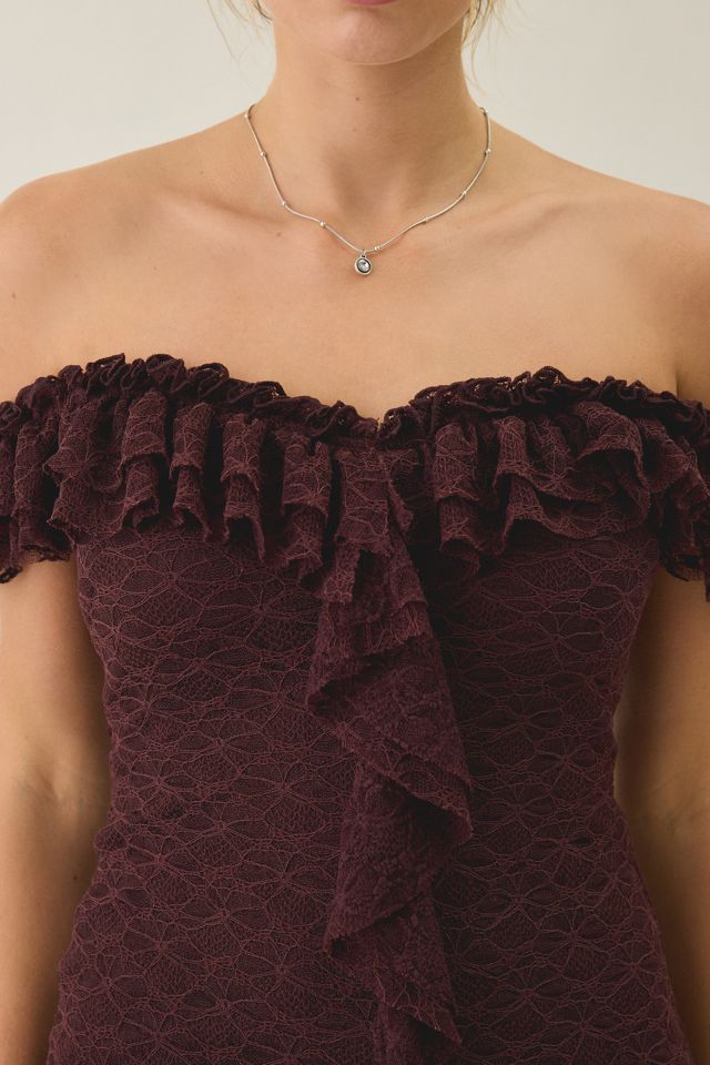 Kimchi Blue Feels Right Ruffle Lace Off-The-Shoulder Mini Dress #3