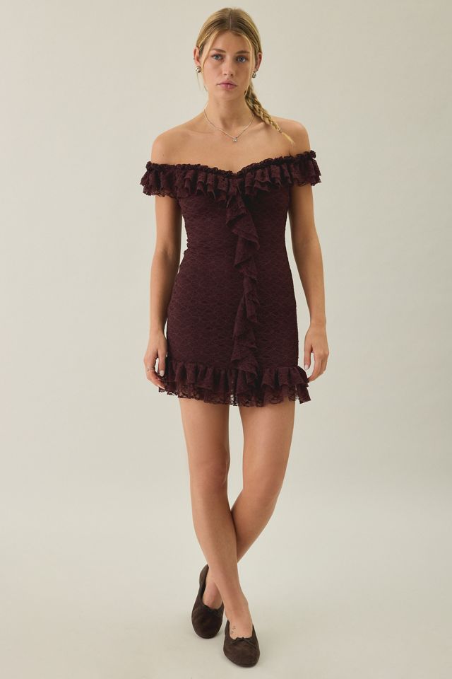 Kimchi Blue Feels Right Ruffle Lace Off-The-Shoulder Mini Dress #4