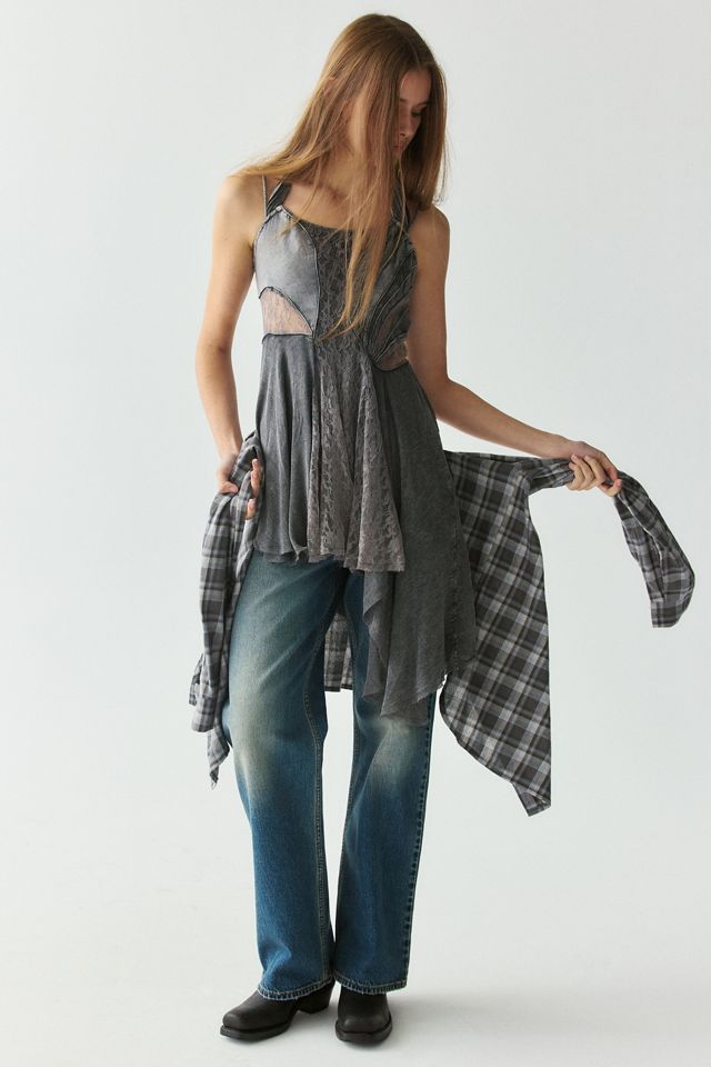 Light Before Dark Spliced Asymmetric Slip Mini Dress #1