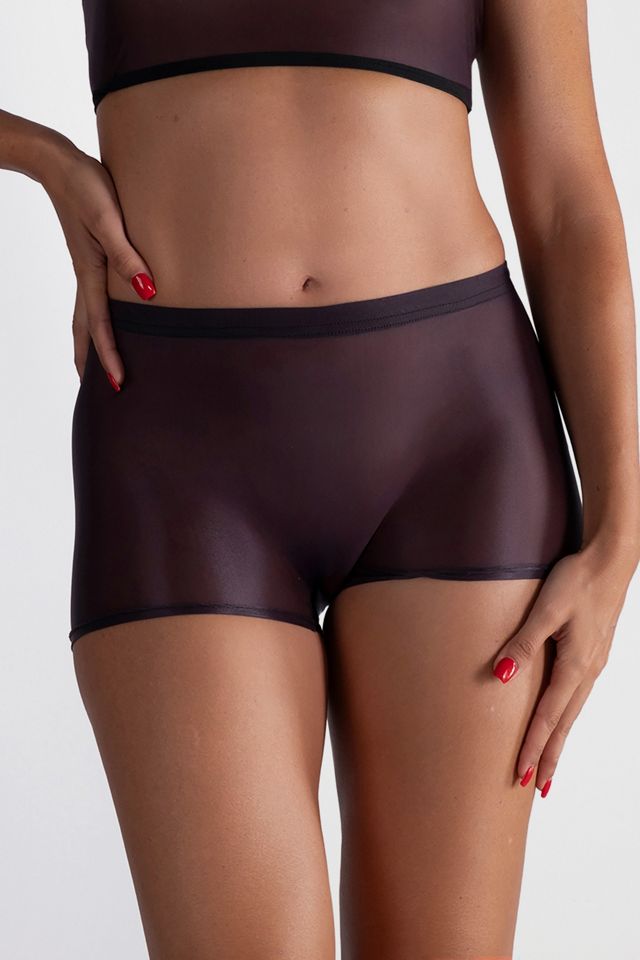 LECHERY® Lustrous Sheer Boyshort Tights #1