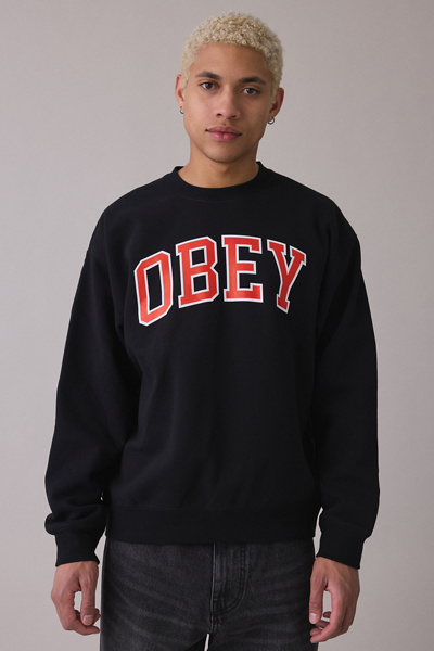 OBEY Academic Logo Crew Neck Sweatshirt | Urban Outfitters
