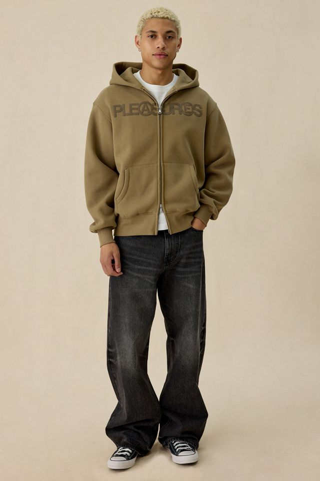 PLEASURES Zine Graphic Zip-Up Hoodie Sweatshirt #1