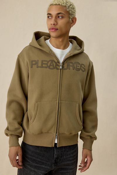 PLEASURES Zine Graphic Zip-Up Hoodie Sweatshirt