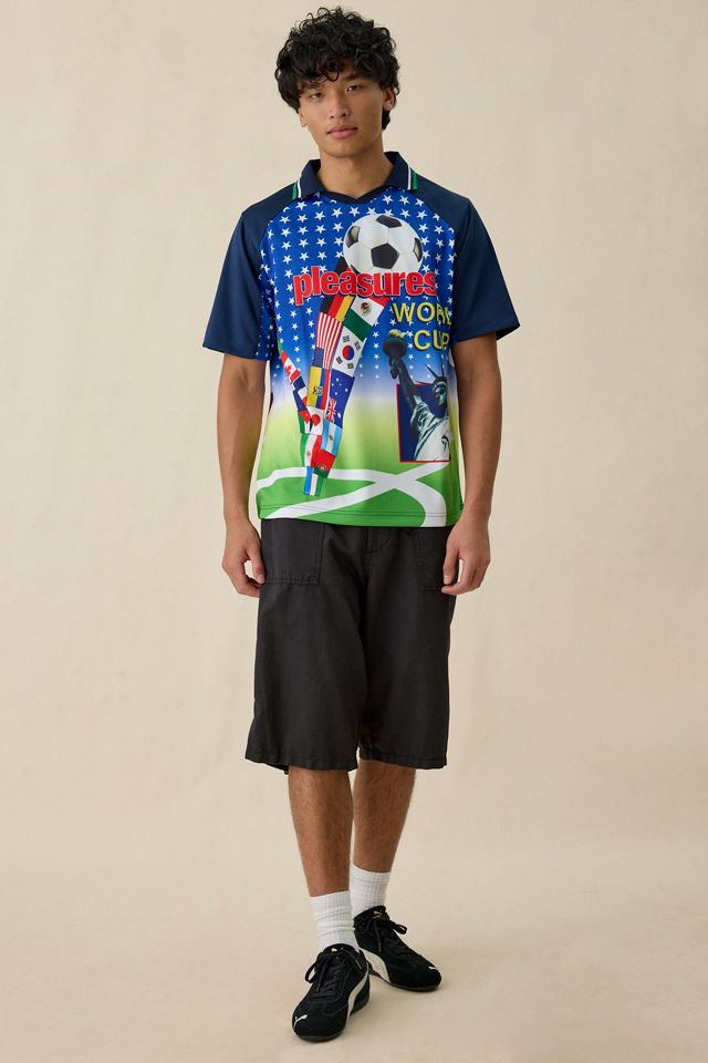 PLEASURES Soccer Flag Graphic Jersey Tee | Urban Outfitters