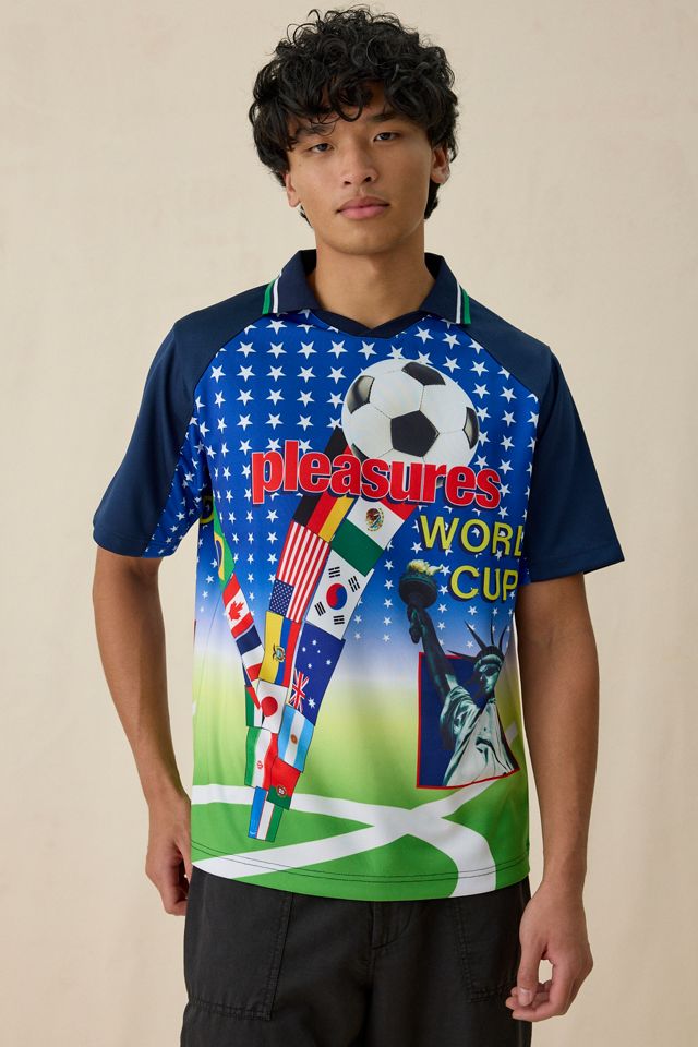 T-shirt jersey graphique drapeau soccer PLEASURES #3