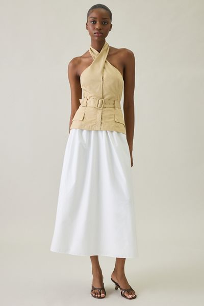 ASTR The Label Aleda Double Layer Halter Midi Dress