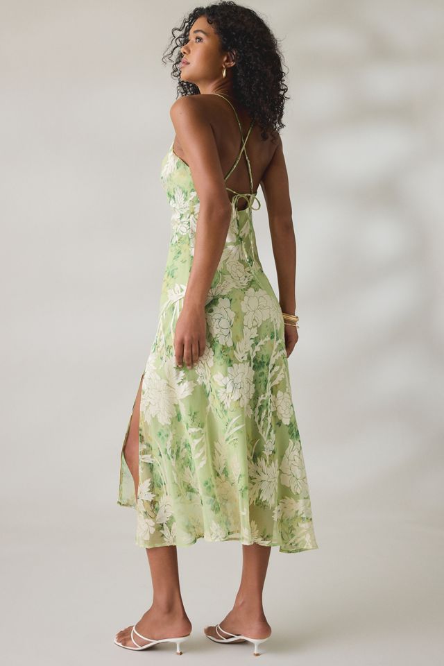 ASTR The Label Gaia Cowl Neck Satin Midi Dress #3