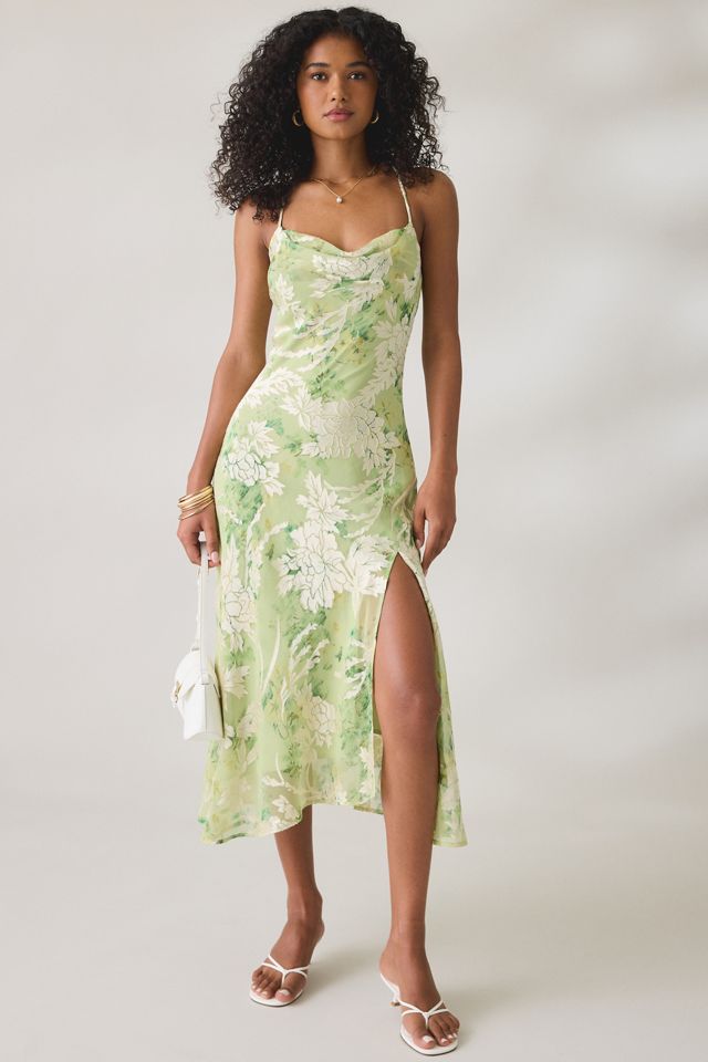 ASTR The Label Gaia Cowl Neck Satin Midi Dress #4