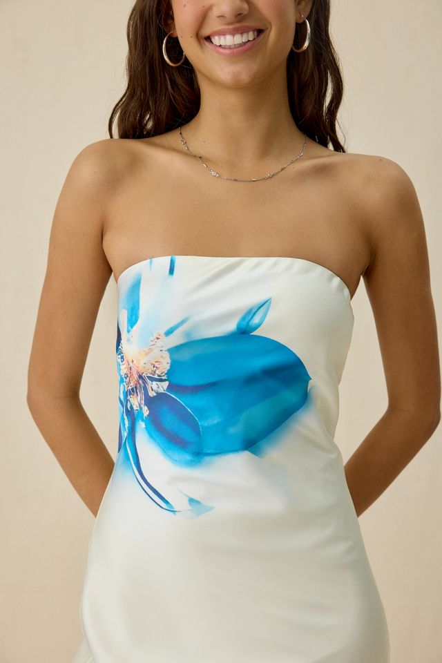 ASTR The Label Annabeth Orchid Satin Strapless Maxi Dress #1