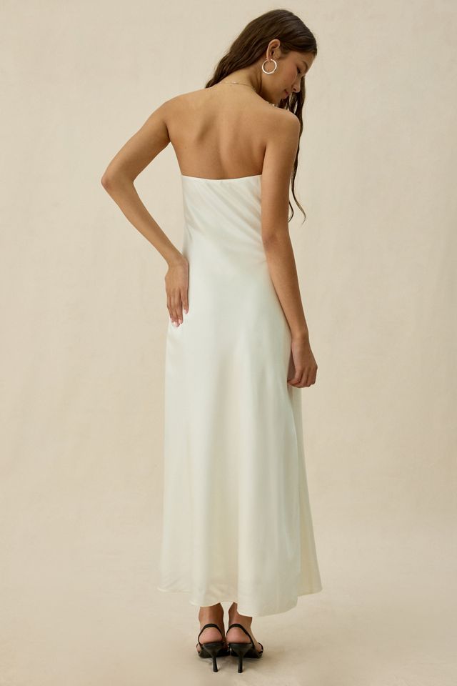 ASTR The Label Annabeth Orchid Satin Strapless Maxi Dress #3