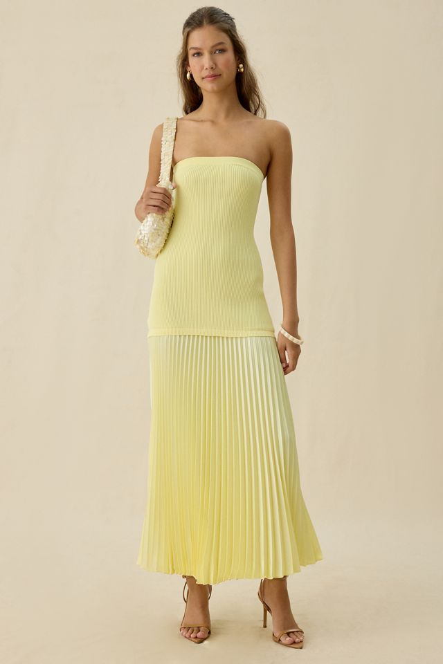 ASTR The Label Selune Mixed Media Strapless Maxi Dress #1