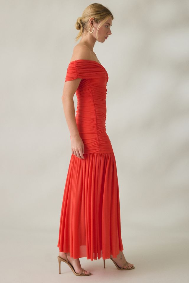 ASTR The Label Andreanna Ruched Off-The-Shoulder Maxi Dress #2