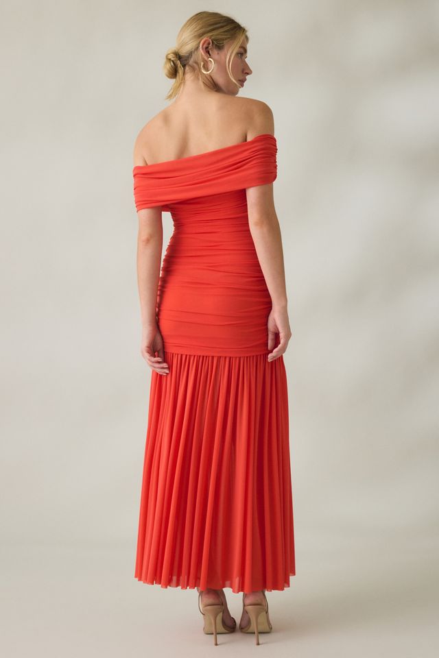 ASTR The Label Andreanna Ruched Off-The-Shoulder Maxi Dress #3