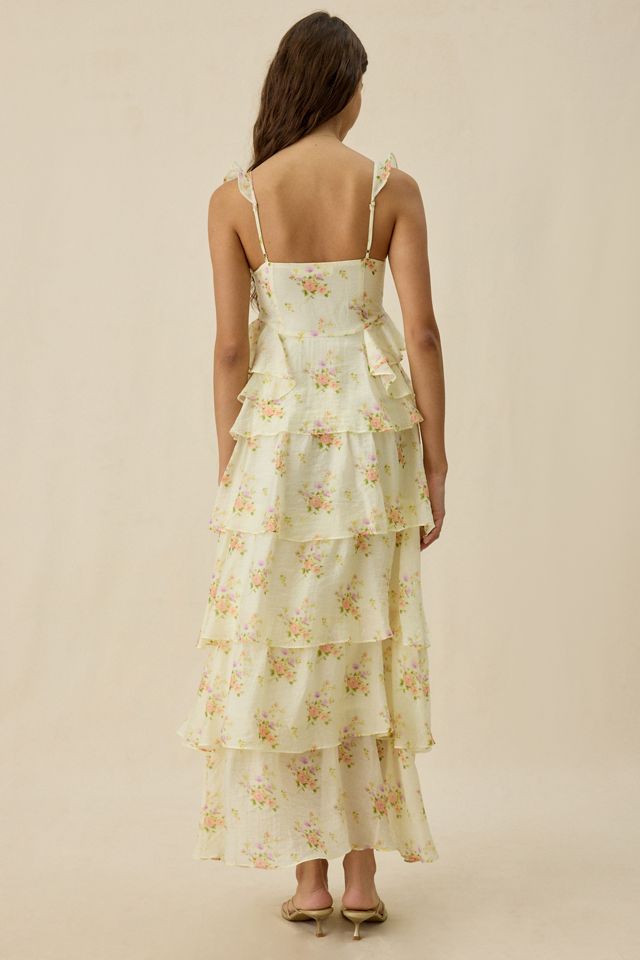 ASTR The Label Adessa Floral Tiered Ruffle Maxi Dress #3