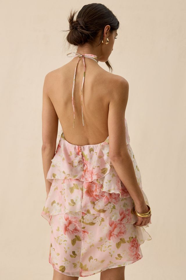 ASTR The Label Ofra Ruffle High Neck Halter Mini Dress #2