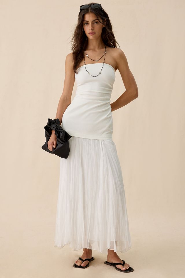ASTR The Label Yvonne Mixed Media Strapless Maxi Dress #3