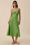 ASTR The Label Christie Sweetheart Linen-Blend Midi Dress | Urban Outfitters