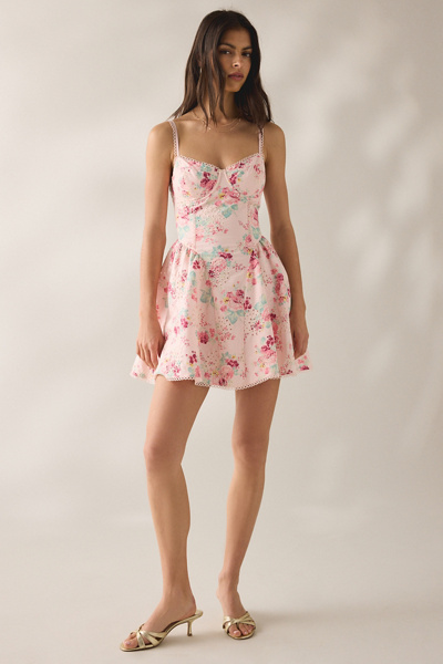 ASTR The Label Birdie Floral Eyelet Corset Mini Dress | Urban Outfitters