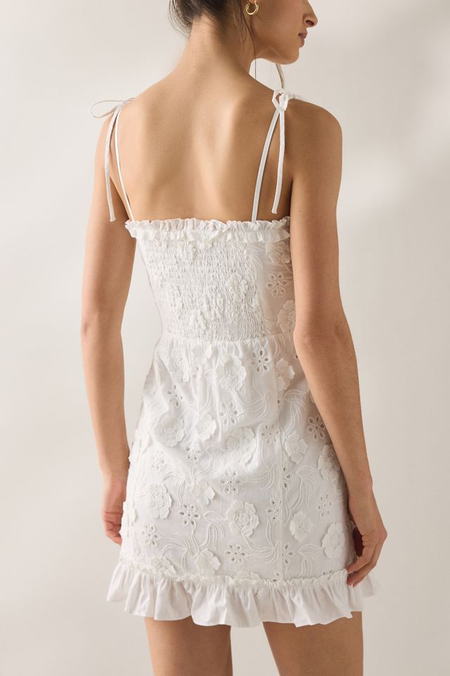 ASTR The Label Breanna Eyelet Floral Applique Corset Mini Dress #2