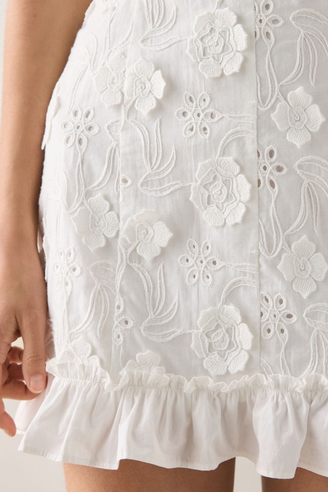 ASTR The Label Breanna Eyelet Floral Applique Corset Mini Dress #3