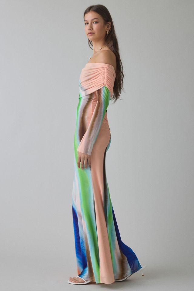 AFRM Essie Mesh Off-The-Shoulder Long Sleeve Maxi Dress #2