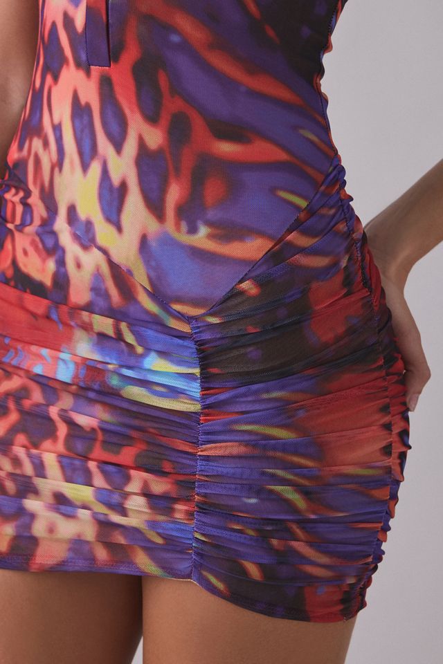 Mini-robe licou moulante froncée AFRM Andover Cobalt Scale #1