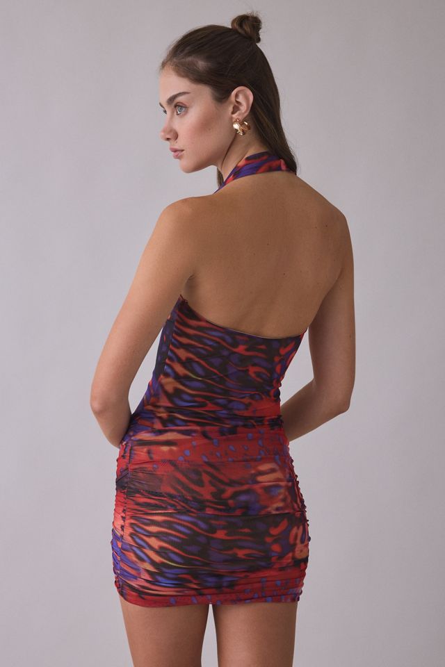 Mini-robe licou moulante froncée AFRM Andover Cobalt Scale #3