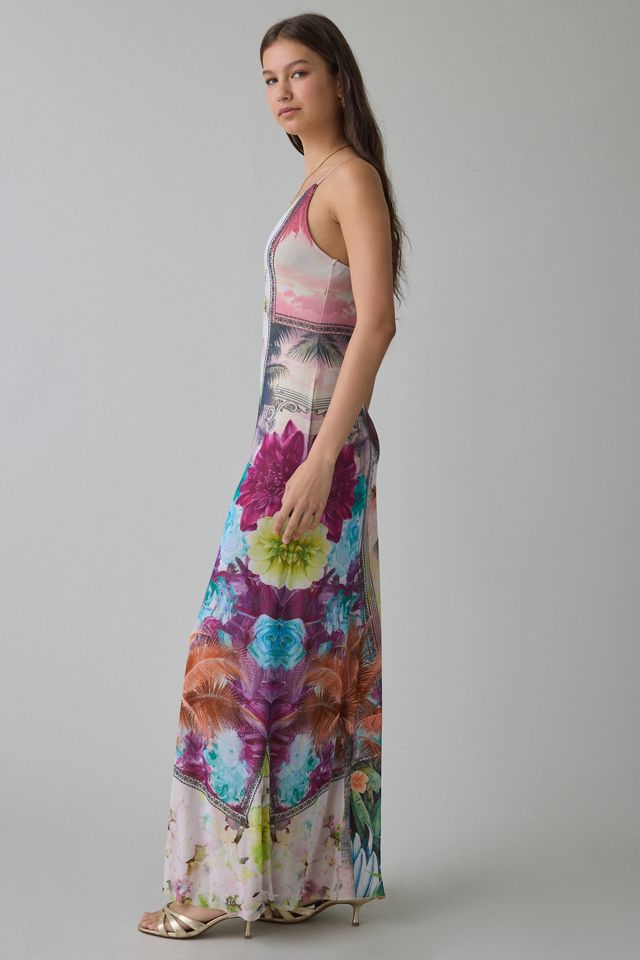Robe maxi en maille plongeante à bretelles Romy AFRM #2