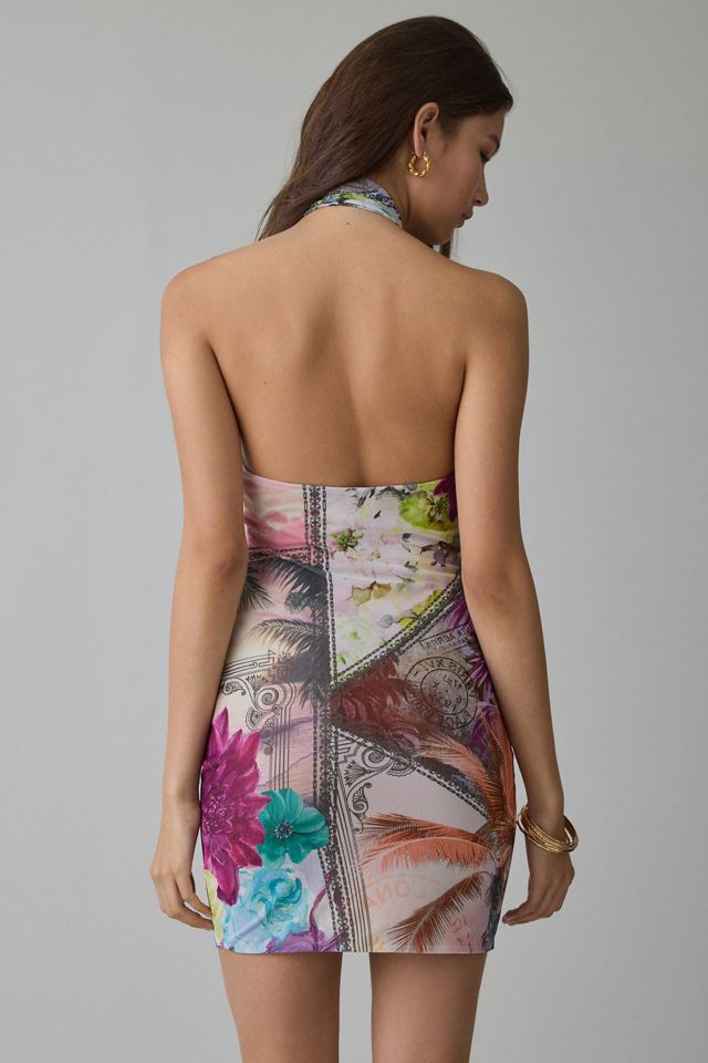 AFRM Brylee Ring Detail Tie Halter Neck Mini Dress #3