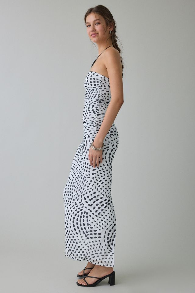 AFRM Marlo Ruched Mesh Strapless Bodycon Maxi Dress #2