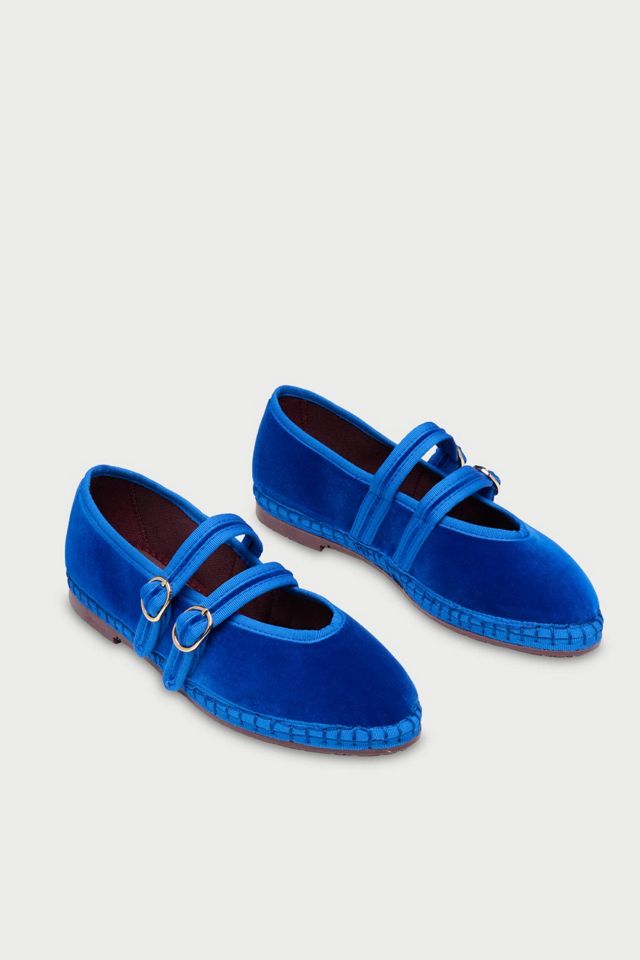 Flabelus Mae Strappy Velvet Mary Jane Flat #1