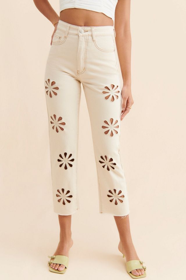 Glamorous Floral Cutout Jean #3