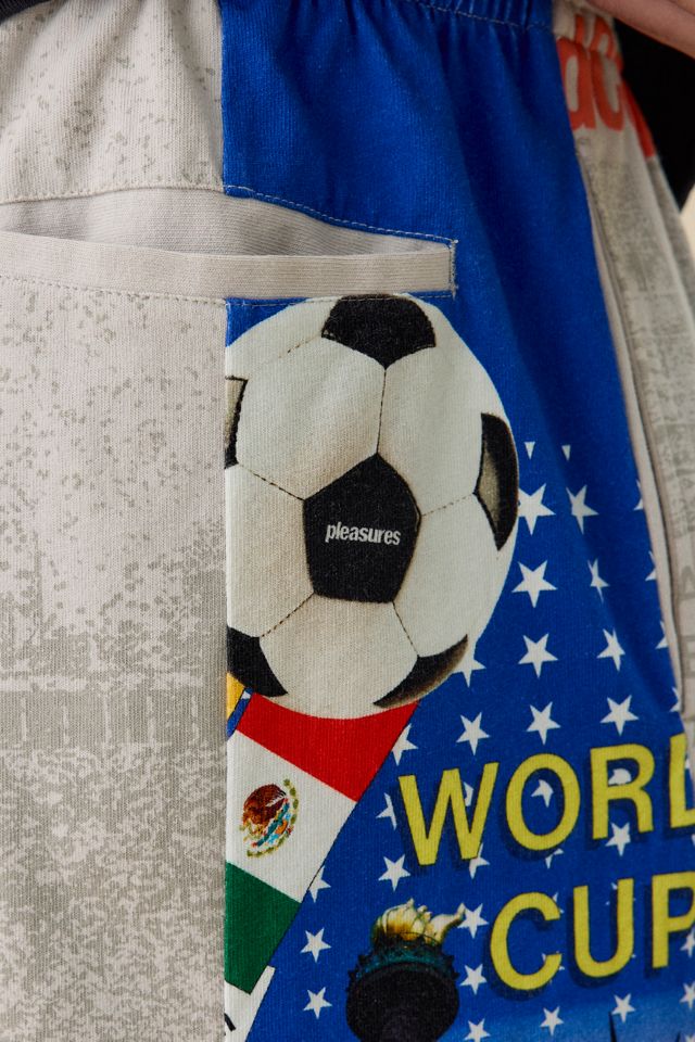 PLEASURES Soccer Flag Pattern Paneled Wide Leg Shorts #4