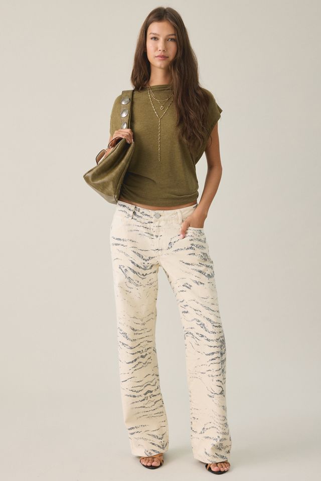Abrand 99 Valentina Zebra Print Low-Rise Baggy Jeans #1