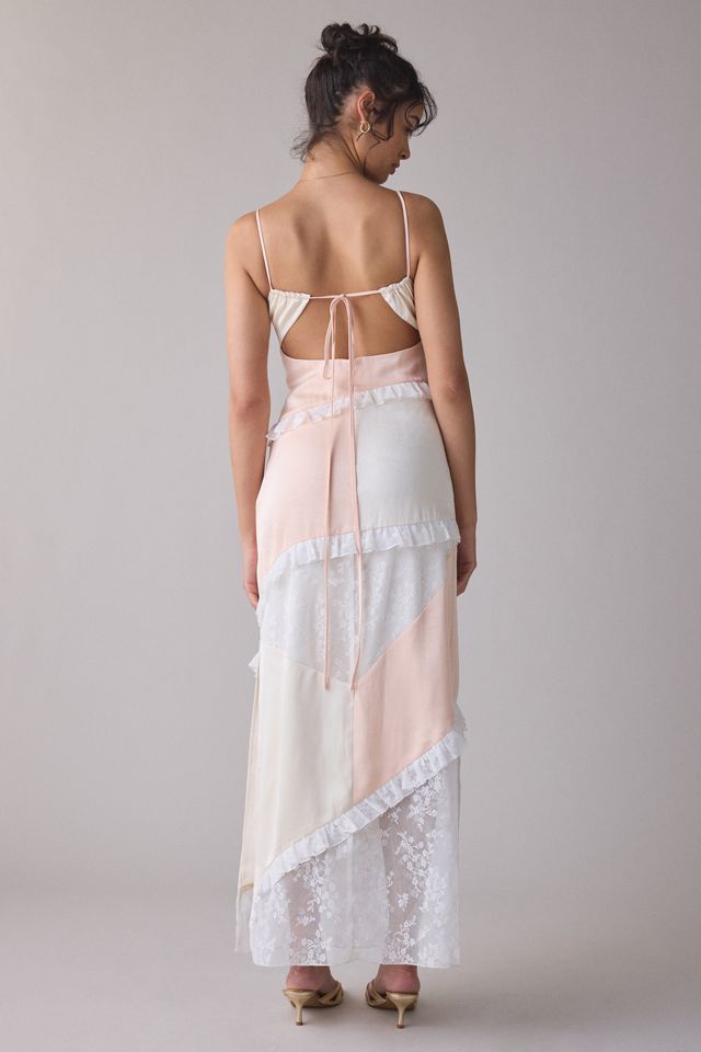 Daisy Street Lollipop Asymmetric Spliced Slip Maxi Dress | Urban