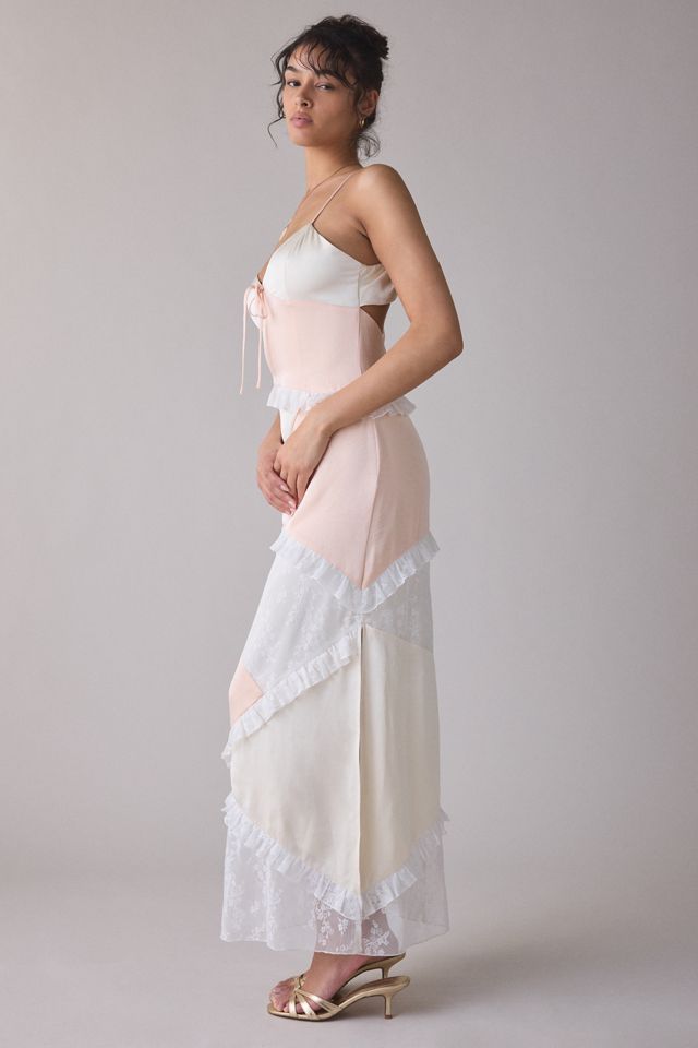 Daisy Street Lollipop Asymmetric Spliced Slip Maxi Dress | Urban