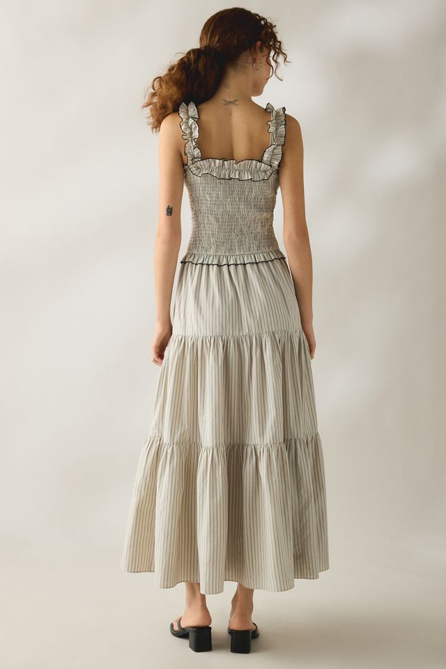 Daisy Street Lotus Ruffle Trim Smocked Maxi Dress #1