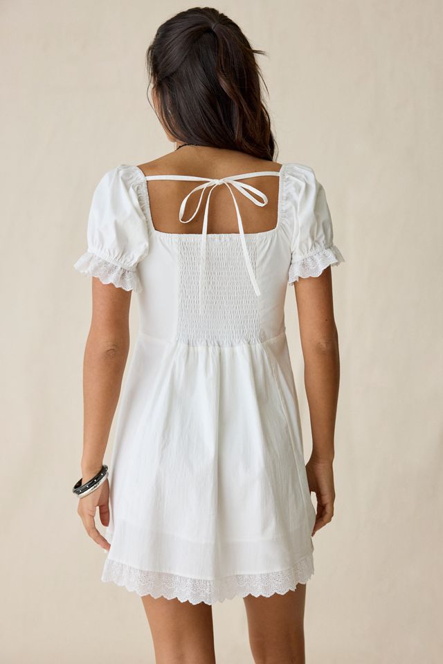 Daisy Street Teacup Lace Trim Puff Sleeve Mini Dress #4