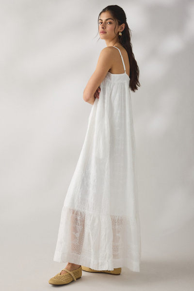 Daisy Street Wisteria Eyelet Lace Trapeze Maxi Dress