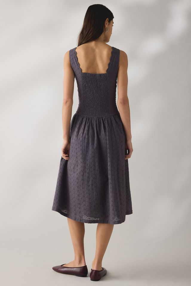 Daisy Street Fern Eyelet Lace Milkmaid Midi Dress #3