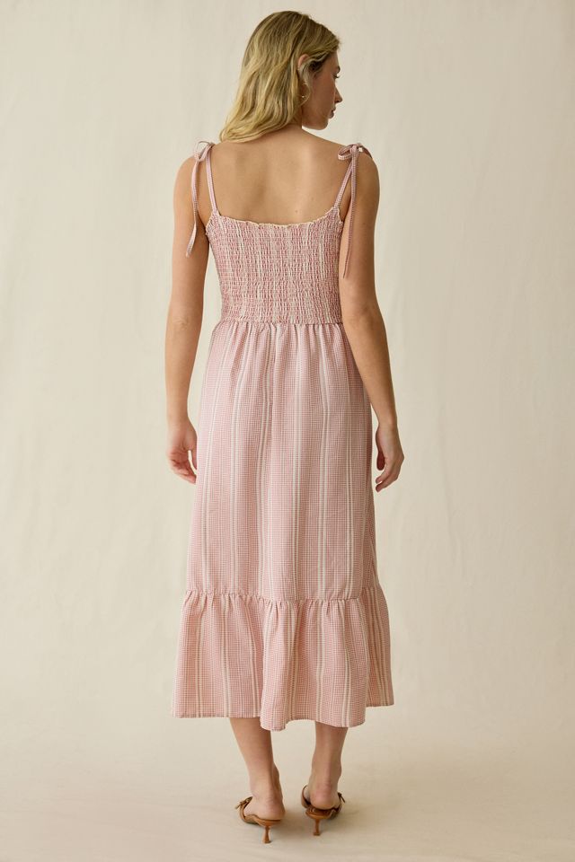 Daisy Street Rosella Tie-Strap Smocked Midi Dress #3