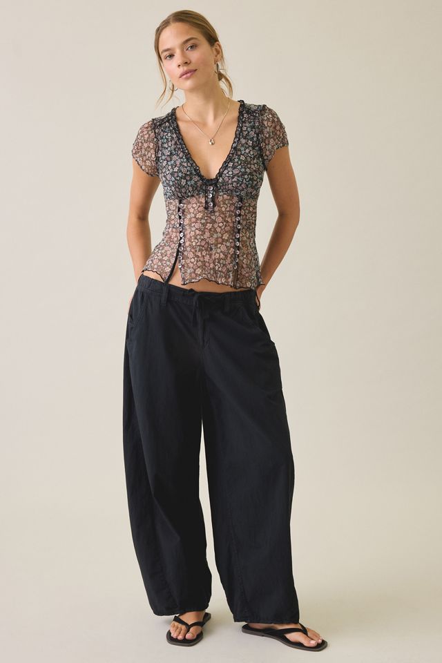 Kimchi Blue Kate Sheer Chiffon Short Sleeve Blouse #1