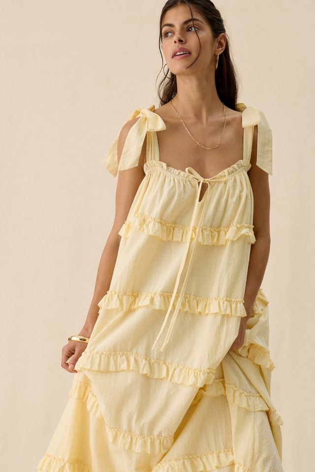 Daisy Street Sunray Tiered Ruffle Tie-Strap Maxi Dress #1