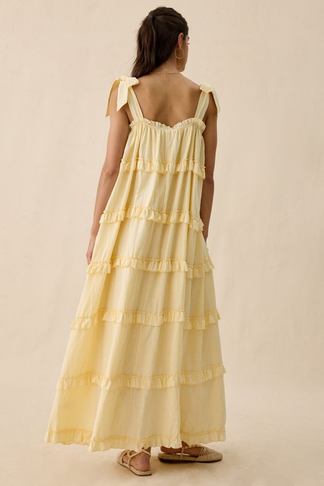 Daisy Street Sunray Tiered Ruffle Tie-Strap Maxi Dress #3